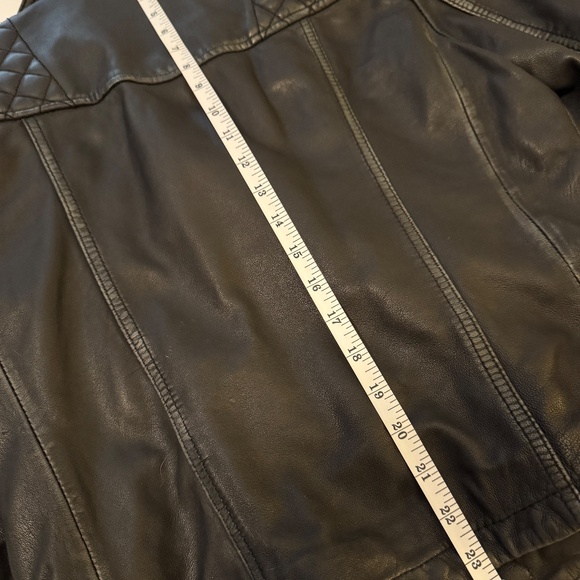 All Saints Cargo Distressed Leather Biker Jacket size 10 (large) - Picture 7 of 7